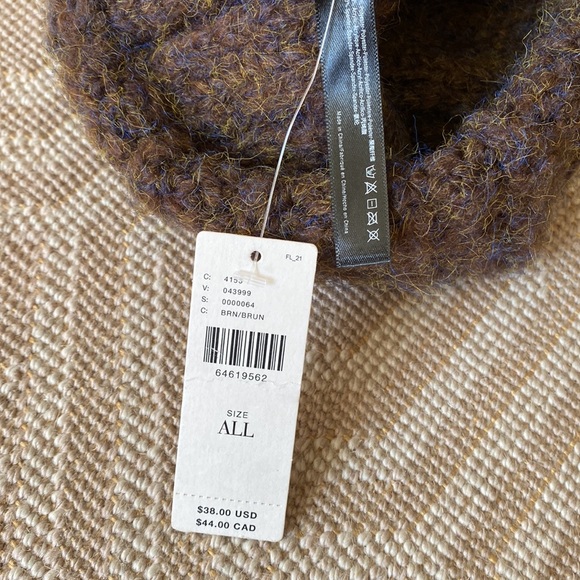 NWT Anthropologie Brown Beanie Hat - Picture 3 of 3